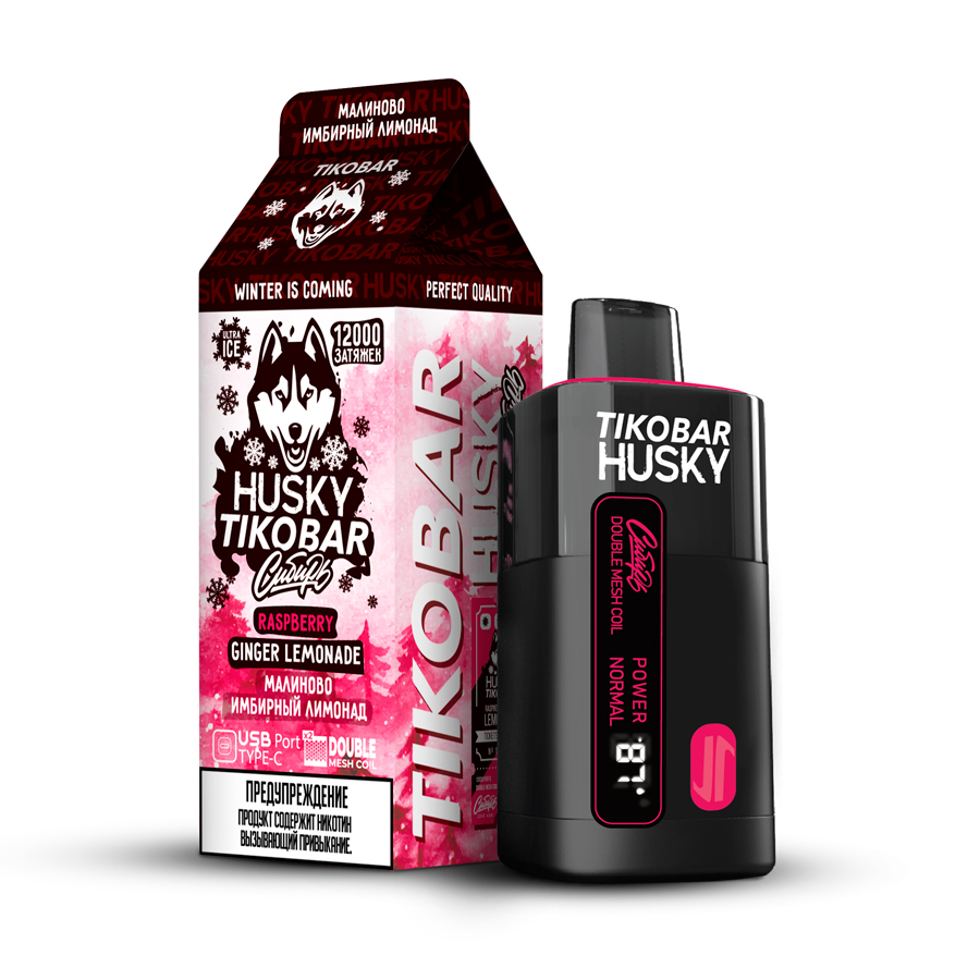 Электронная сигарета Tikobar Husky Сибирь "Raspberry Ginger Lemonade" 1 шт/уп